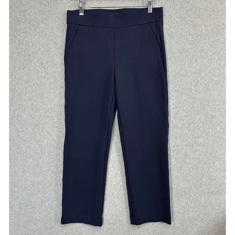 LOFT Ponte‎ Knit Pants Navy Blue Pull On Stretch Trousers Office Womens Medium